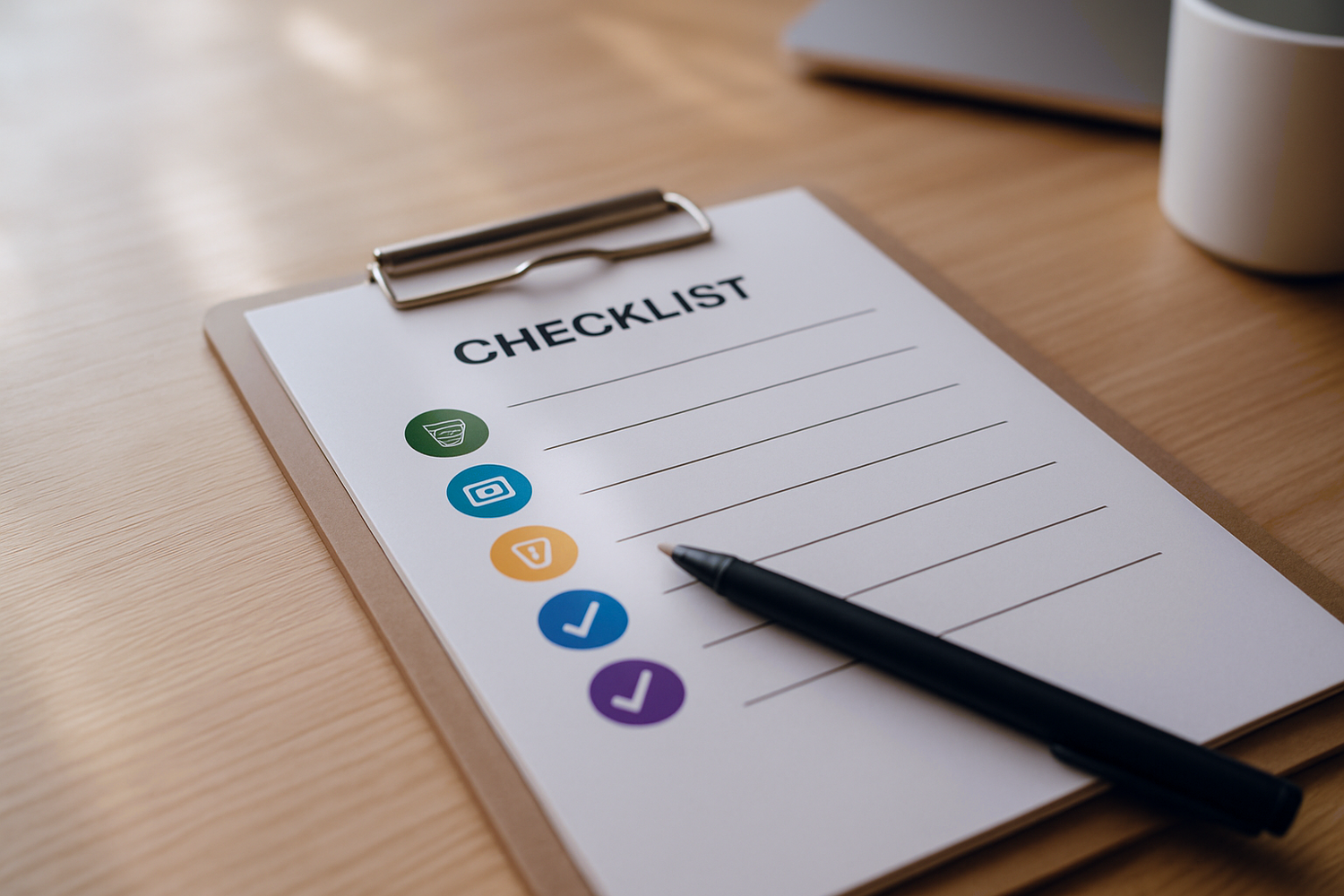 Checklist et conseils pour le client, illustrant le suivi et le contrôle des actions de maintenance.